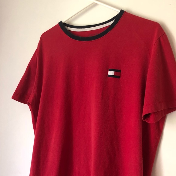 Tommy Hilfiger Tops - Tommy Hilfiger Red Logo Tee Size Large